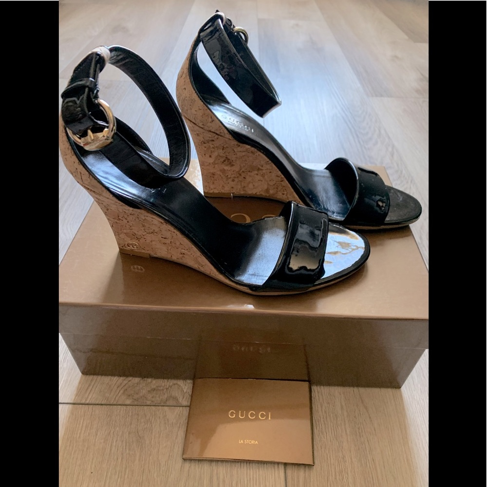 Gucci Cork Wedges, Like New Condition (worn 1x)